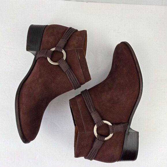 Anthro Bernardo Francesca Bootie Brown Suede Size 10M - Picture 3 of 14